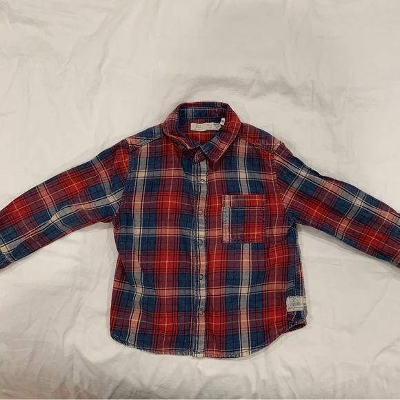 Zara Baby Boy Checkered Button Down Shirt - 18-24 Months - Picture 2 of 5
